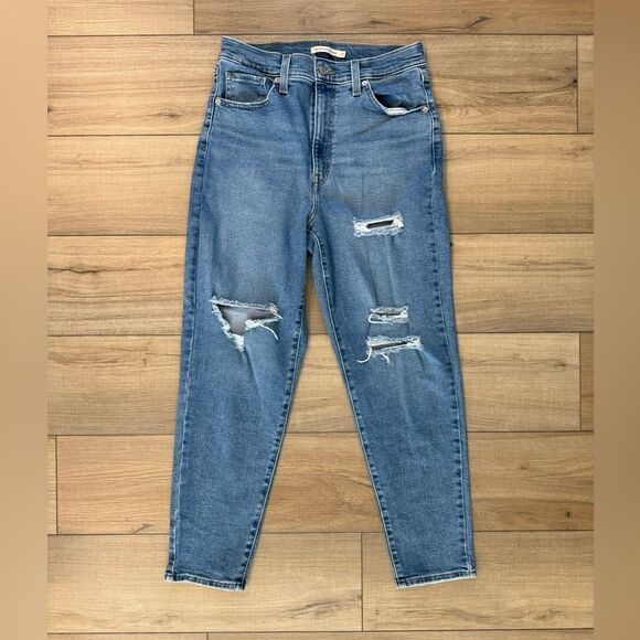 Levi’s High Waisted Mom Jean women’s 29 distressed high waisted tapered vintage - Picture 2 of 3